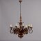 Carved Chandelier with Wrought Iron, Image 1