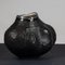 Vase en Verre Noir et Transparent avec Finition de Formes Abstraites avec Anacles Hachés 6