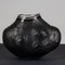 Black and Transparent Glass Vase with Abstract Shapes Finish with Chopped Anacles, Image 1