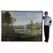 Panorama in stile romantico, metà del XIX secolo, grande olio su tela, Immagine 1