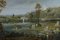 Panorama Style Romantique, Milieu du 19ème Siècle, Grande Huile sur Toile 4