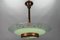 French Art Deco Green Textured Glass and Copper Pendant by Loys Lucha, 1930s 2