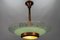 Lampe à Suspension Art Déco en Verre Texturé Vert et Cuivre par Loys Lucha, France, 1930s 9