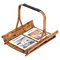 Mid-Century French Riviera Rattan and Leather Italian Magazine Rack, 1960s, Image 3