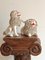 19th Century Italian Faience Ceramic Lions, Set of 2 2