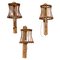 Wicker and Bamboo Sconces in the style of Louis Sognot, 1960s, Set of 3 1