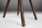 Industrial French Wooden Painters Stool, 1930s, Image 9