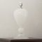 Lampada da tavolo artigianale in vetro di Murano bianco seta, Italia, anni '80, Immagine 5