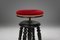 Art Deco Piano Stool in Black Lacquered Wood with Red Velvet Upholstery, France, 1930s 2