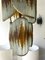 Lampadario grande in vetro martellato e ferro battuto dorato di Longobard, Italia, anni '70, Immagine 2