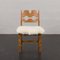 Oak Razor Blade Chair in Natural Sheepskin attributed to Henning Kjaernulf, 1960s 4