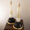 Lámparas de mesa artesanales de cristal de Murano blanco y negro, Italia, años 80. Juego de 2, Imagen 2