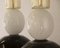 Lámparas de mesa artesanales de cristal de Murano blanco y negro, Italia, años 80. Juego de 2, Imagen 7