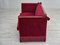 Danish Velour 2 Seater Drop Arm Sofa in Cherry-Red Velour, 1970s, Image 12