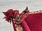 Divano a due posti in velluto rosso ciliegia, Danimarca, anni '70, Immagine 4