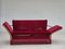 Danish Velour 2 Seater Drop Arm Sofa in Cherry-Red Velour, 1970s, Image 7