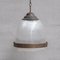 Large Two Part Holophane Style Mid-Century Pendant Light, 1950s 1