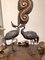 Vintage Silver Heron Sculptures, Early 20th Century, Set of 2 2