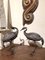 Vintage Silver Heron Sculptures, Early 20th Century, Set of 2 10