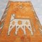 Alfombra de pasillo Oushak vintage en naranja, años 60, Imagen 2