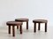 Petites Tables d'Appoint Rondes par Mado Jolain et René Legrand, France, 1956, Set de 3 2