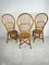 Mid-Century Chairs with Fan-Shaped Backs in Bamboo and Rattan, Italy, 1950s, Set of 3 5
