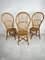 Mid-Century Chairs with Fan-Shaped Backs in Bamboo and Rattan, Italy, 1950s, Set of 3, Image 5