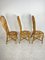 Mid-Century Chairs with Fan-Shaped Backs in Bamboo and Rattan, Italy, 1950s, Set of 3 2