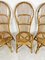 Mid-Century Chairs with Fan-Shaped Backs in Bamboo and Rattan, Italy, 1950s, Set of 3 6