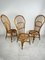 Mid-Century Chairs with Fan-Shaped Backs in Bamboo and Rattan, Italy, 1950s, Set of 3 4