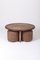 Coffee Table and Stools in Braided Rope and Wood, 1970s, Set of 5 3