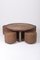 Coffee Table and Stools in Braided Rope and Wood, 1970s, Set of 5, Image 4