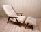 Swedish Siesta Lounge Chair with Footrest in Teak and Sheepskin from Jio Möbler, 1950s, Set of 2, Image 2