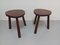 Brutalist Stools, 1960s, Set of 2 10