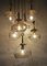 Kaskadenlampe aus Messing mit 7 Glaskugeln, Deutschland, 1960er 3