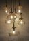 Lampada a cascata in ottone con 7 sfere di vetro, Germania, anni '60, Immagine 3