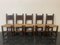 Brutalist Dining Chairs in Sculpted Oak, 1950s, Set of 5 1