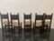 Brutalist Dining Chairs in Sculpted Oak, 1950s, Set of 5 2