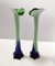 Vintage Green and Blue Encased Murano Glass Vases, Italy, 1960s, Set of 2, Image 1