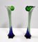 Vintage Green and Blue Encased Murano Glass Vases, Italy, 1960s, Set of 2 10