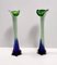 Vintage Green and Blue Encased Murano Glass Vases, Italy, 1960s, Set of 2 8