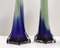 Vases Vintage en Verre Murano Vert et Bleu, Italie, 1960s, Set de 2 18
