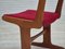 Chaises de Salle à Manger en Teck et Velours Rouge, 1960s, Set de 4 12