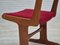Sedie da pranzo in teak e velluto rosso, Danimarca, anni '60, set di 4, Immagine 12