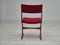 Danish Dining Chairs in Teak & Red Velour, 1960s, Set of 4 13
