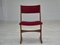 Danish Dining Chairs in Teak & Red Velour, 1960s, Set of 4 7