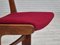 Danish Dining Chairs in Teak & Red Velour, 1960s, Set of 4 9