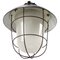 Vintage Industrial Black Enamel & Frosted Glass Pendant Light 5