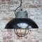 Vintage Industrial Black Enamel, Cast Iron & Clear Glass Pendant Light 4