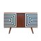 Cabinet with Op Art Motif, Poland, 1950s, Image 1